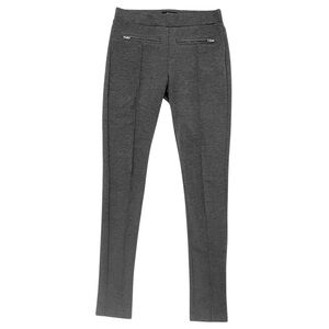 Charcoal Pintuck Skinny Trouser Leggings with Zipper Detail | Mine, size Medium